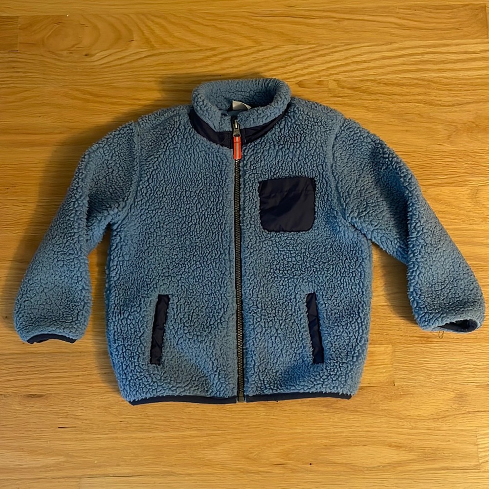 Boys Faux Sherpa Fleece Jacket, Full zip, size 4T